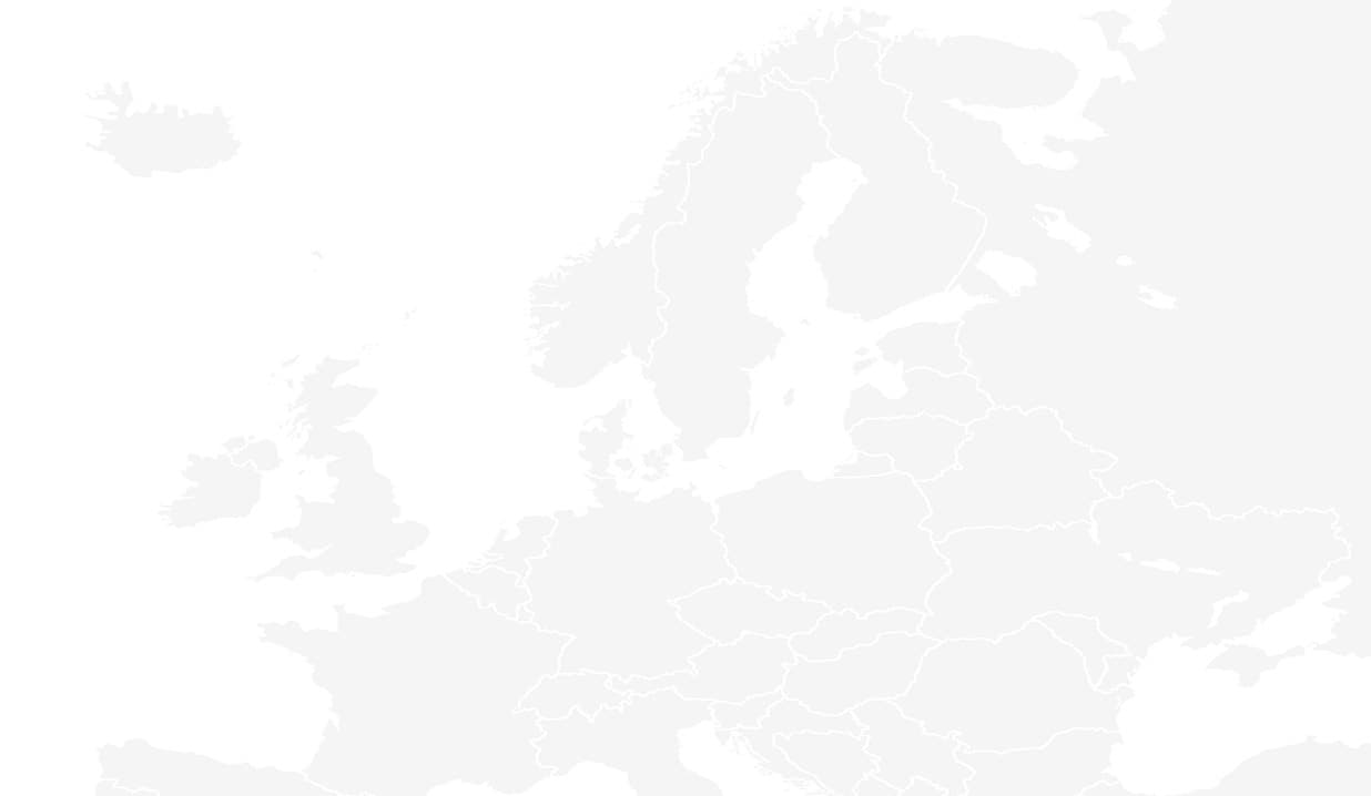 Kort over Europa med Industrio Capitals kontorer